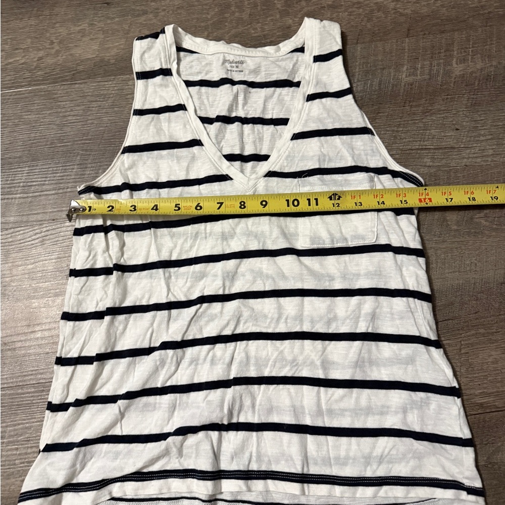 Madewell Navy and White Striped Tank